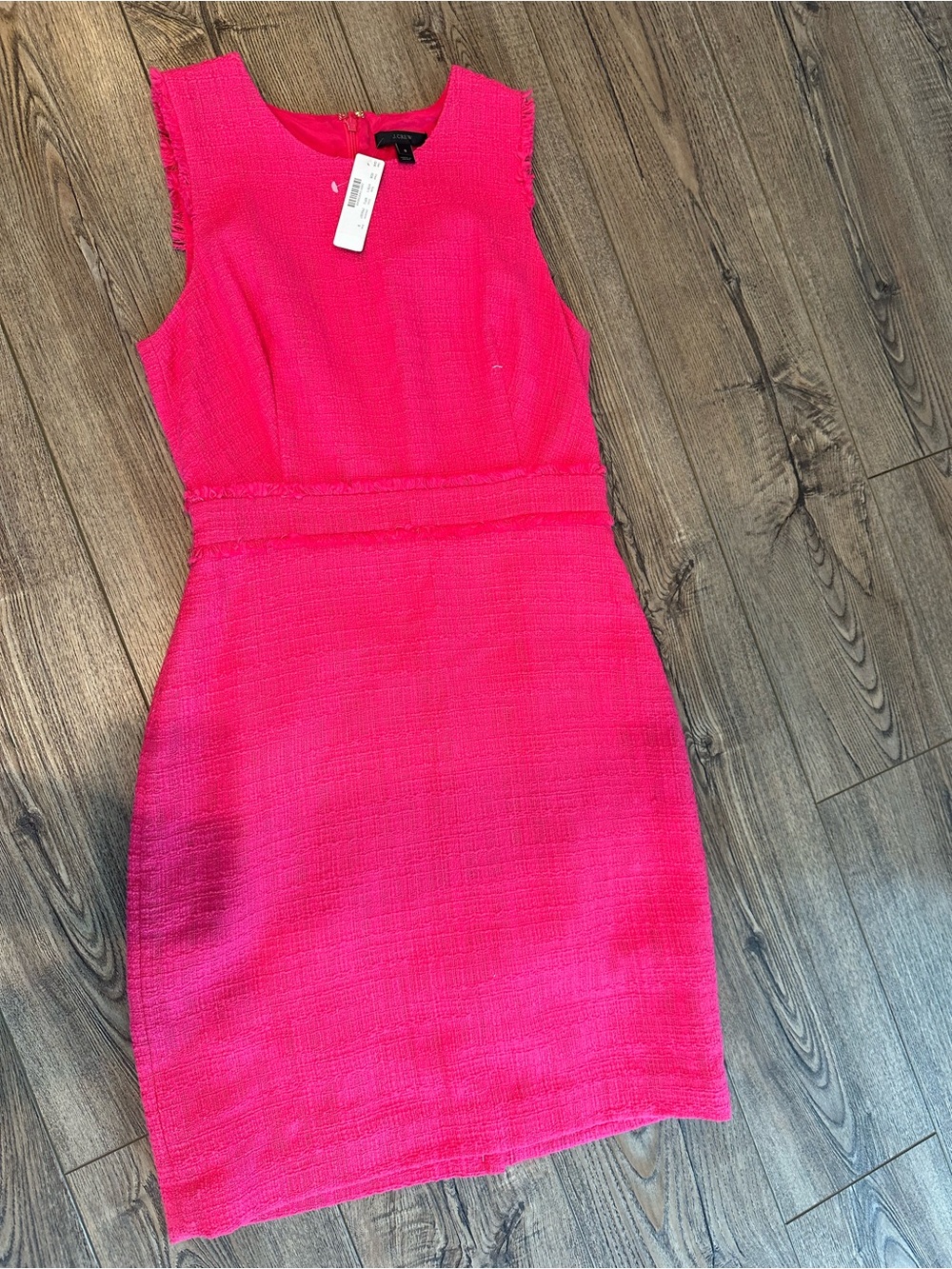 Vintage J. Crew Pink Tweed Suiting Dress 8